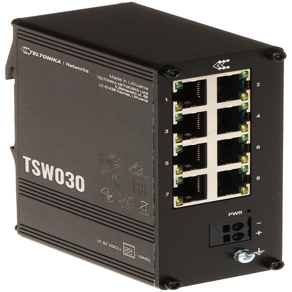 Teltonika TSW030 Compact 8-Port Industrial Ethernet Switch