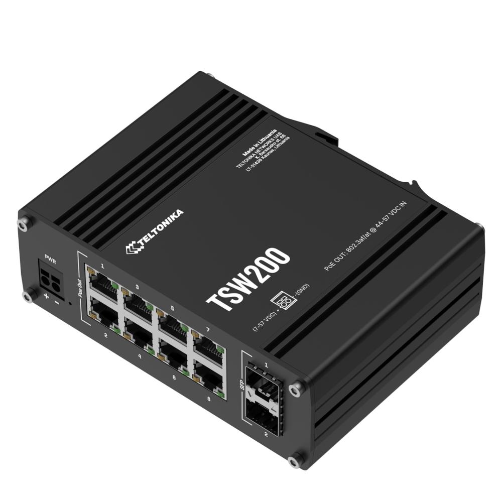 Teltonika TSW200 Industrial 8 Port Gigabit PoE+ Ethernet Switch
