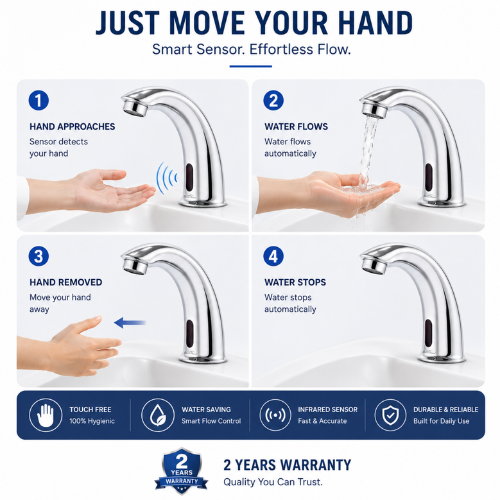 Basin Mounted Sensor Faucet BP-F612 (DC)