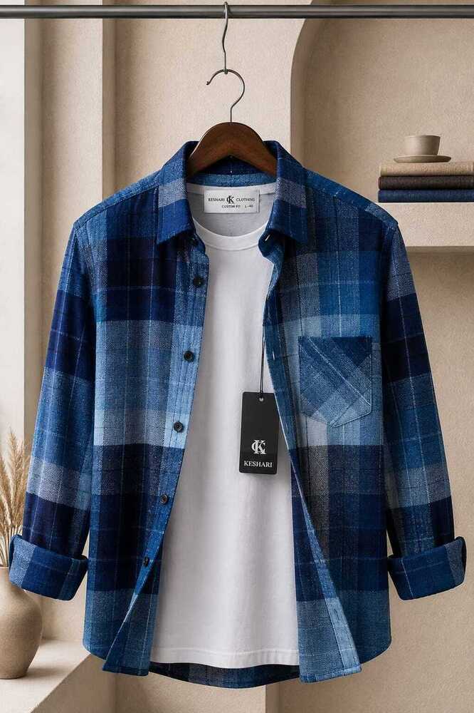 Full Sleeves Mens Cotton Checks Shirt