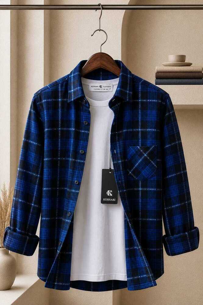 Full Sleeves Mens Cotton Checks Shirt