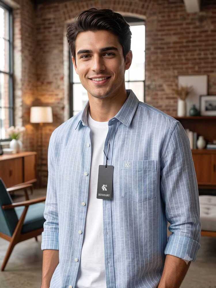 Blue Lining Cotton Shirt