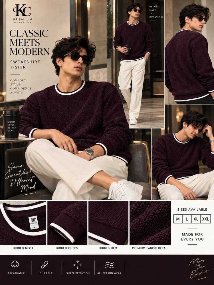 Velvet Fabric Sweat T Shirt