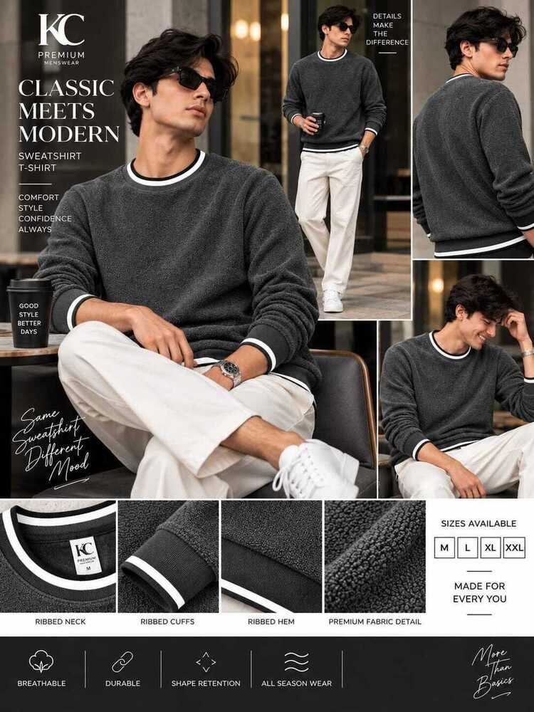 Velvet Fabric Sweat T Shirt