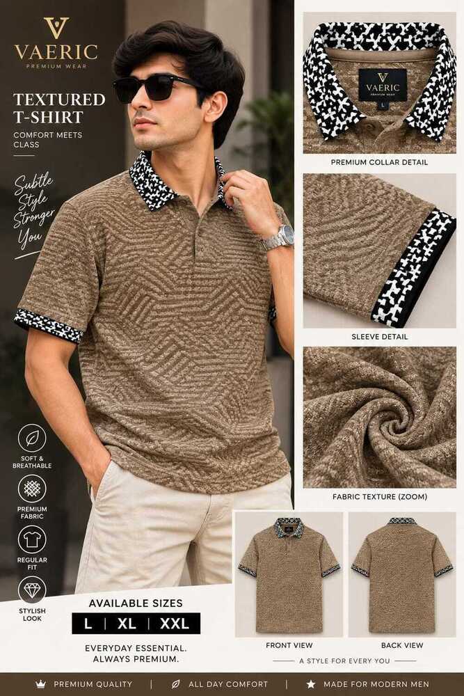 Velvet Fabric Collar T Shirt