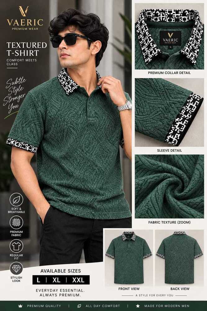 Velvet Fabric Collar T Shirt