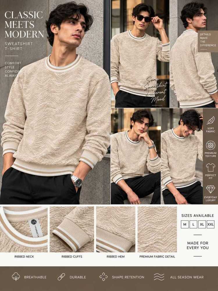 Zakat Velvet Fabric Sweat T Shirt