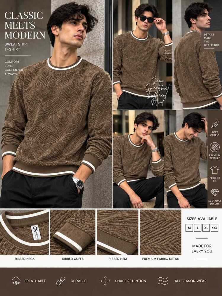 Zakat Velvet Fabric Sweat T Shirt