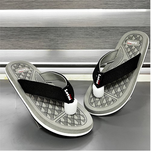 Grey And Black Color Rubber Slipper