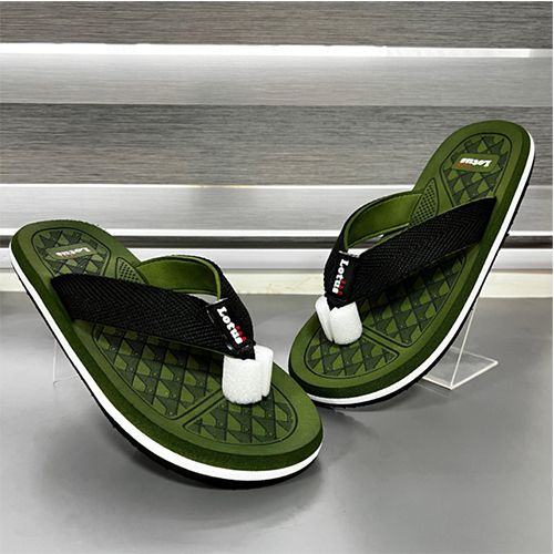 Olive Color  With Black Strip Rubber Slipper