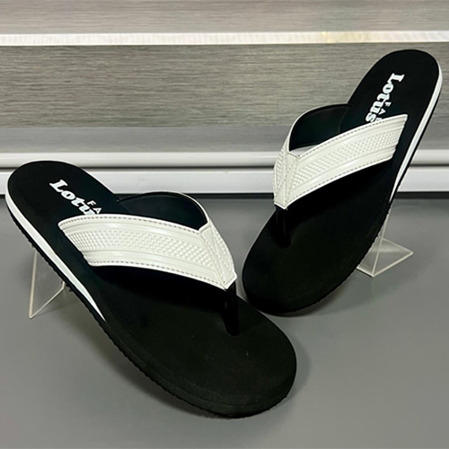 King 01 Black And White Color Rubber Slipper