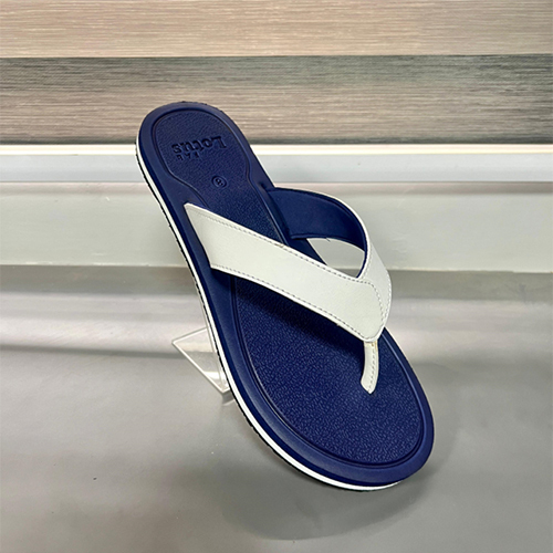 Turbo 01 Blue Color And White Strip Rubber Slipper