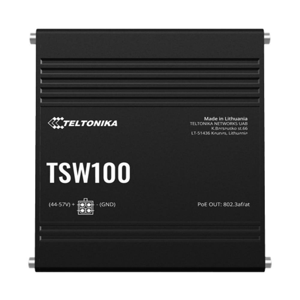 Teltonika TSW100 Industrial 5 Port Gigabit PoE+ Ethernet Switch