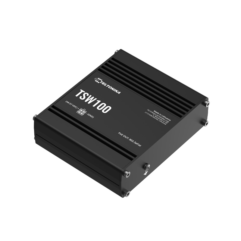 Teltonika TSW100 Industrial 5 Port Gigabit PoE+ Ethernet Switch
