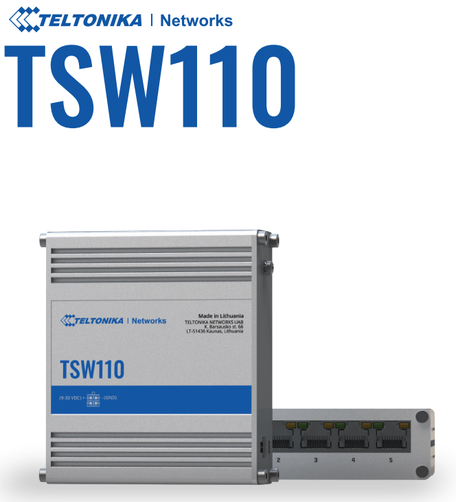 Teltonika TSW110 5 Port Gigabit Industrial Unmanaged Ethernet Switch