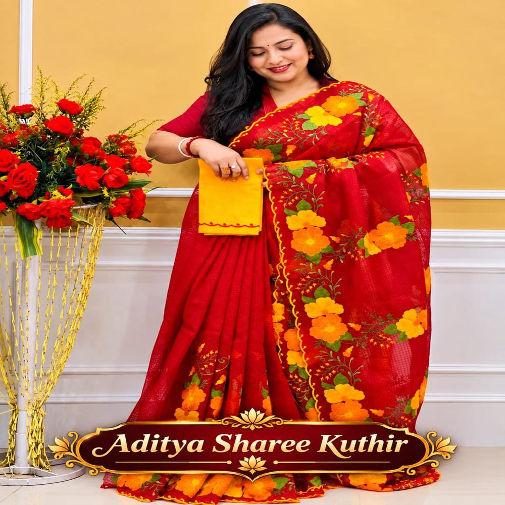Pure reshom kota Embroidery work