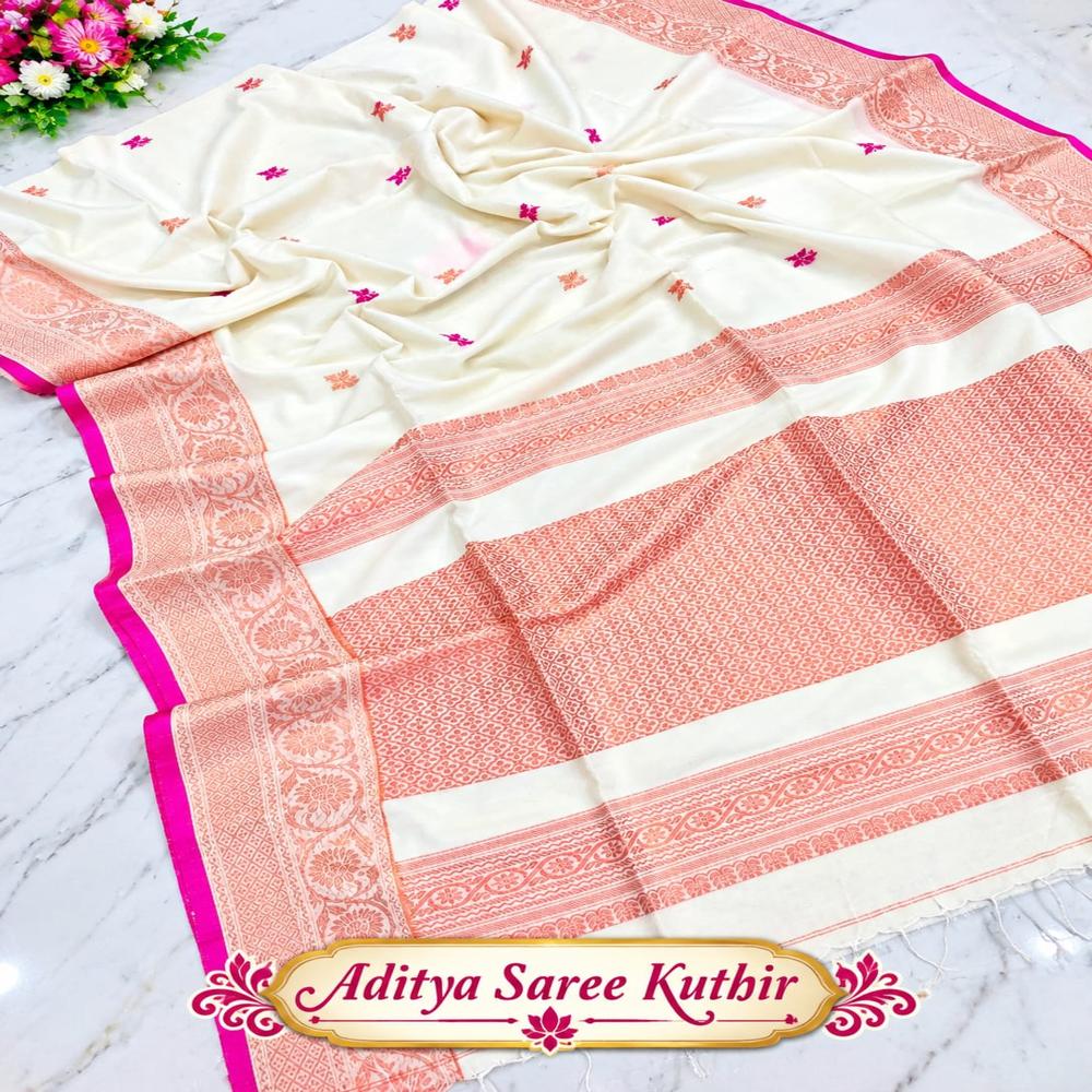 Hand Weaving Masrize Cotton Jamdani Saree