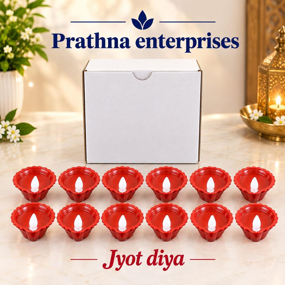 Led Water Sensor Diya - Soil Clay, 3.5 Cm Size, Classic Red Color | Energy-saving Led Light, Traditional Round Shape, Battery-powered Design