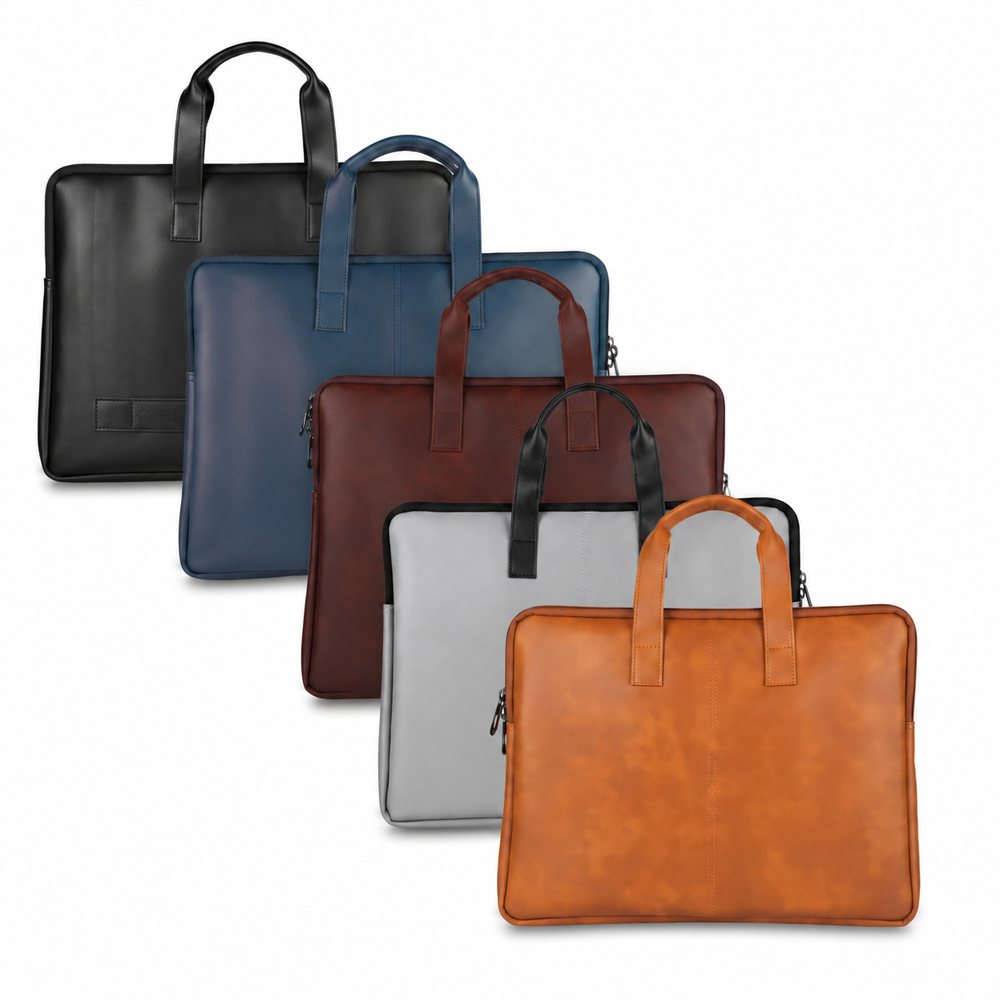 KORI Executive Slim Vegan Leather Laptop Bag(001)