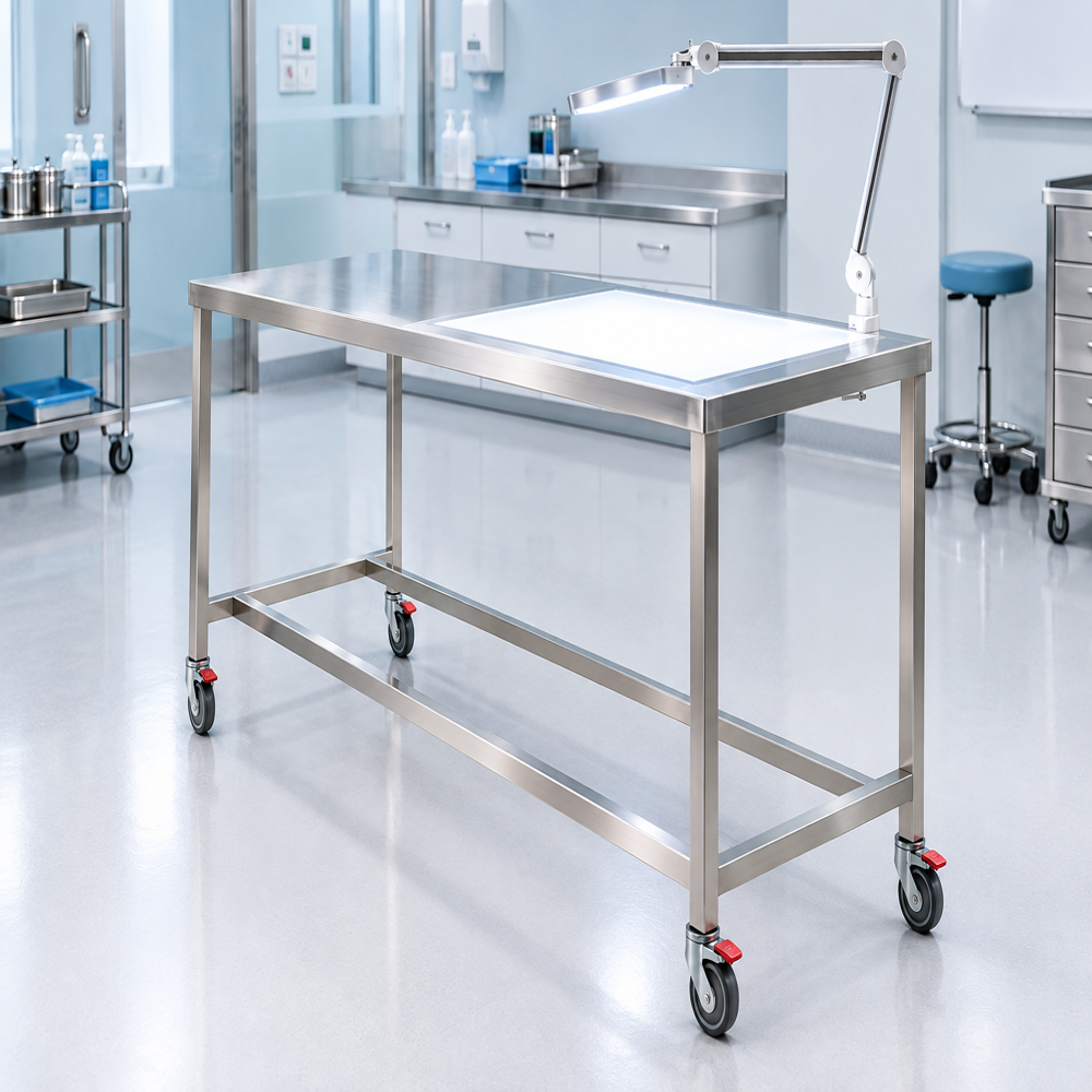 Stainless Steel Linen Folding & Inspection Table