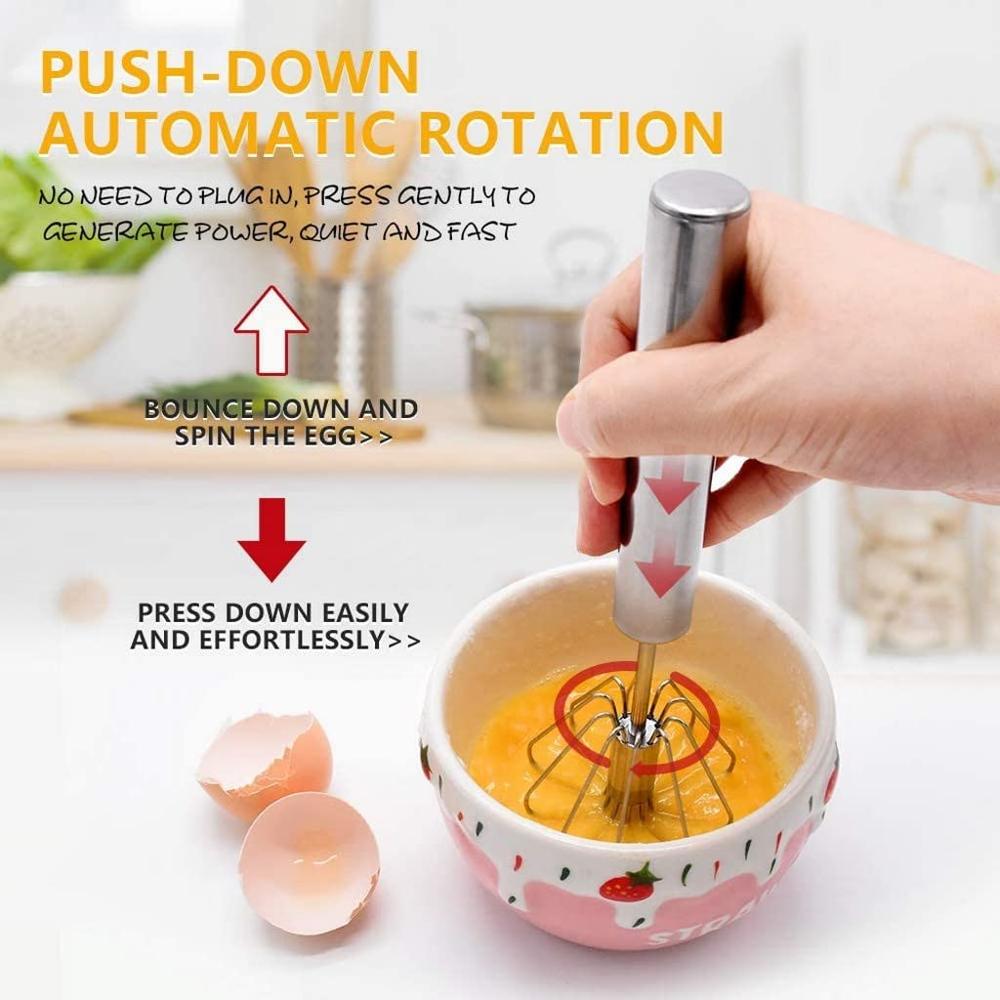 Stainless Steel Semi-automatic Egg Whisk