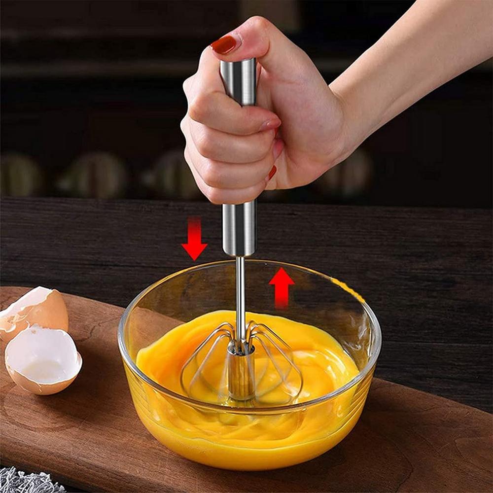 Stainless Steel Semi-automatic Egg Whisk