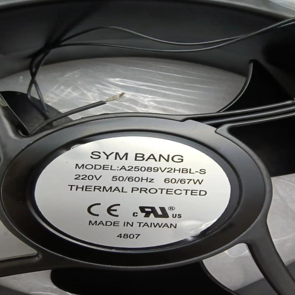 SYM BANG A25089V2HBL-S 230V AC 60/67W 25089mm Ball Bearing Industrial Axial Cooling Fan