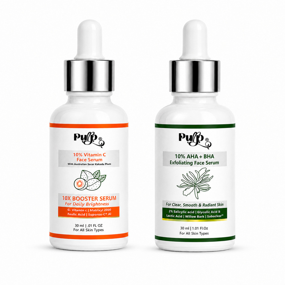 Vitamin C & Aha Bha Face Serum Combo - Age Group: Adults (Recommended 18+)