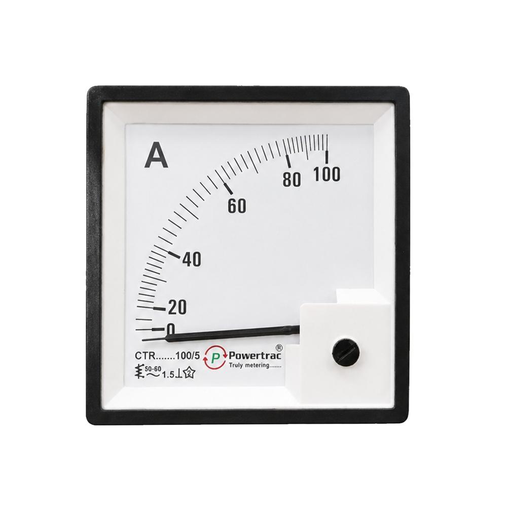 Powertrac Analog Ammeter - Color: Black & White