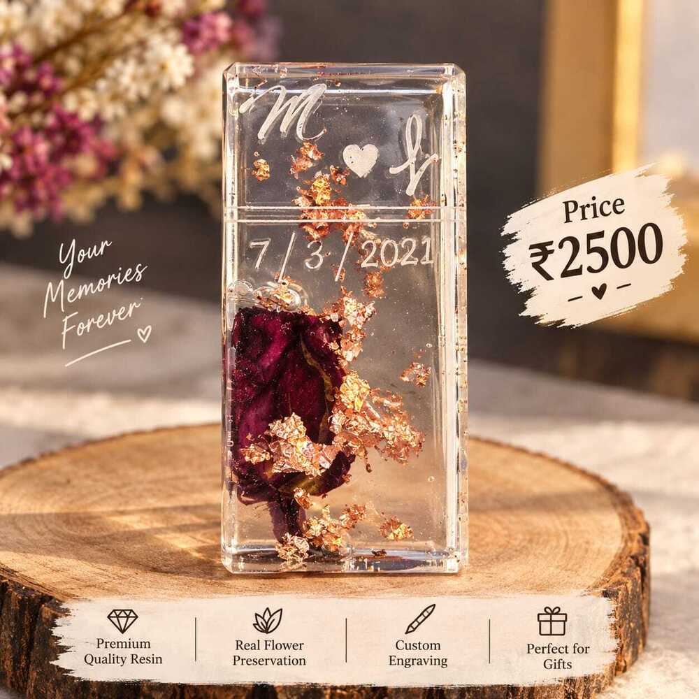 Personalized Floral Resin Block