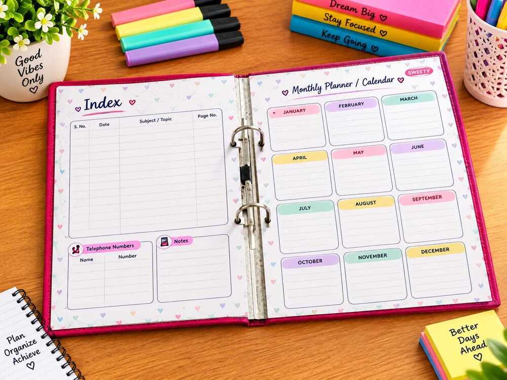 Index File Register Notebook