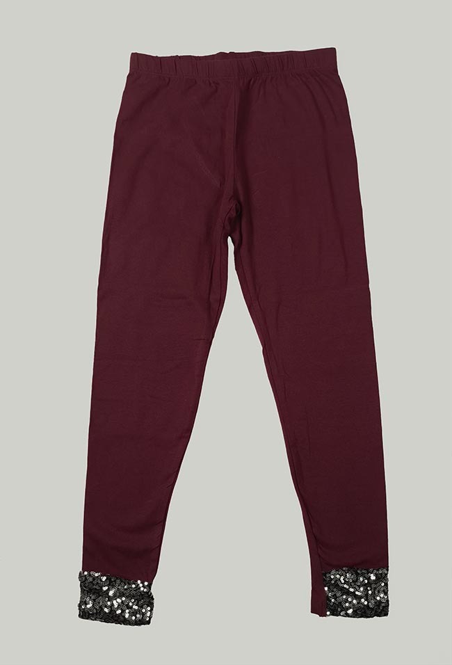 G22334 Girls Stretch Legging With Sequin - Age Group: 4 Years To 14 Years