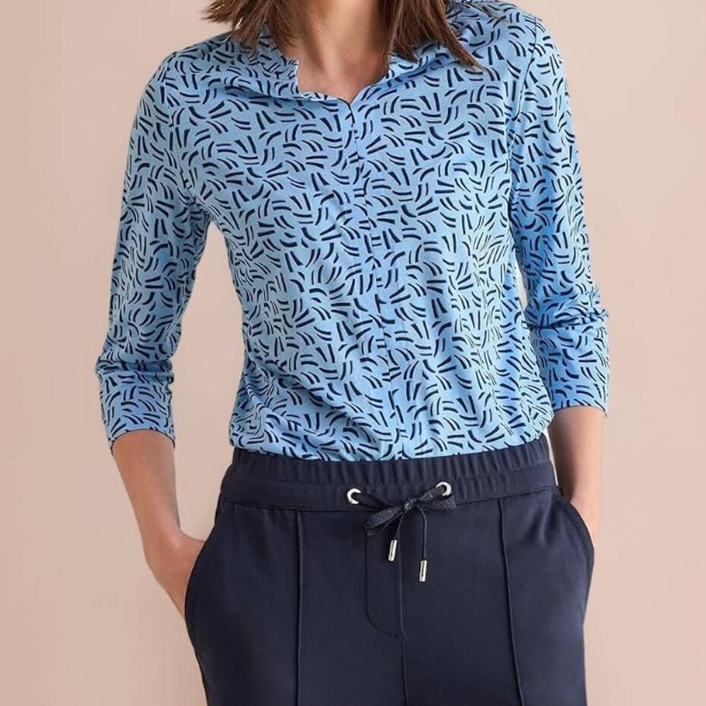 Export Surplus Womens Blue Printed Top