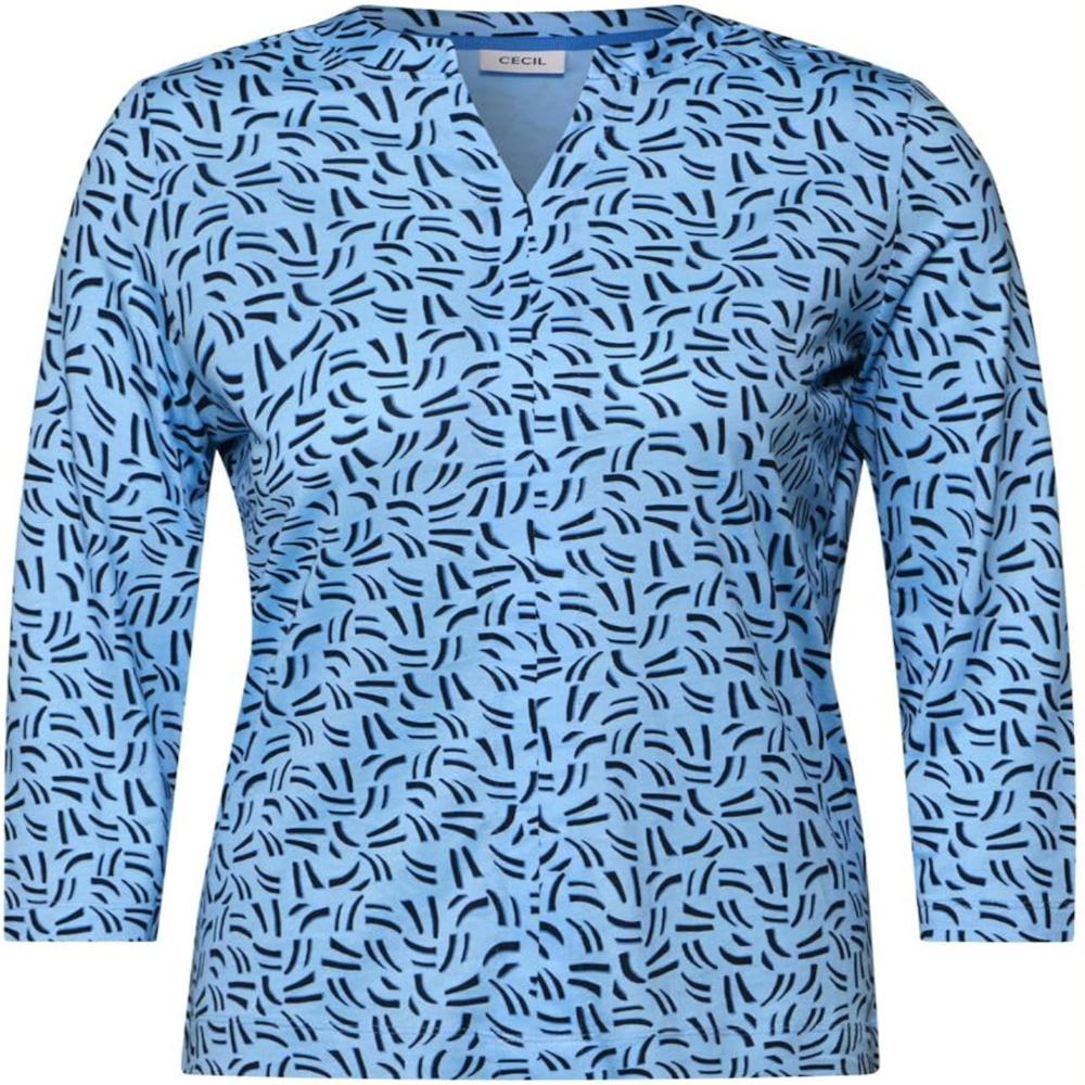 Export Surplus Womens Blue Printed Top