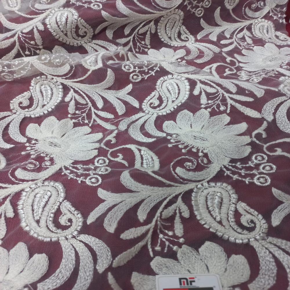 Wholesale Floral Embroidered Net Mesh Fabric (Bulk Exporter) - Madhav Fashion