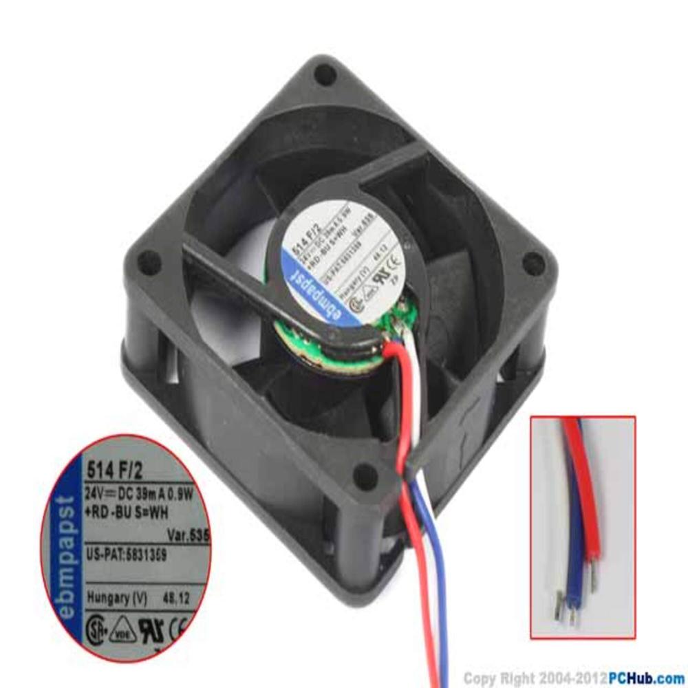 EBMPAPST 514 F/2 24V DC 0.9W 5015mm Ball Bearing Industrial Axial Cooling Fan