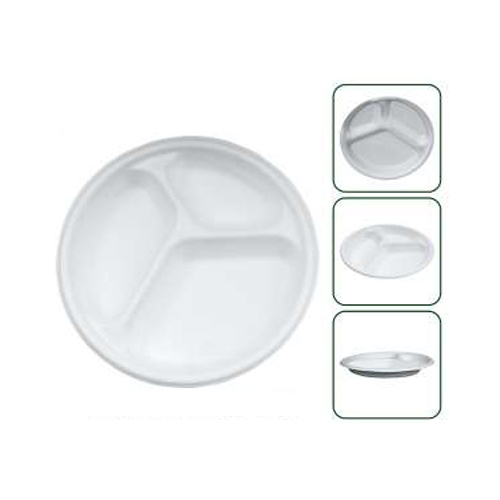 Disposable 10 Inch 3 CP Round Plate