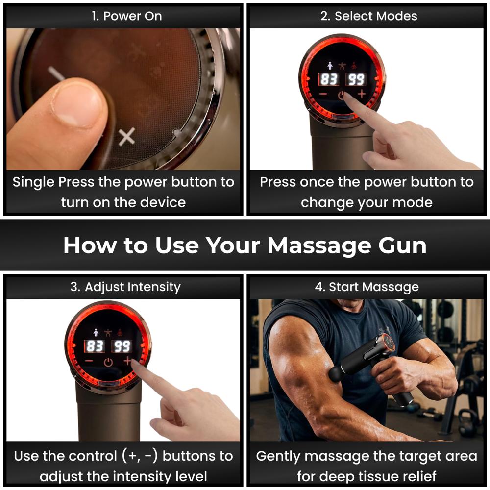 Massage Gun With 99 Speed And 3 Massage Modes