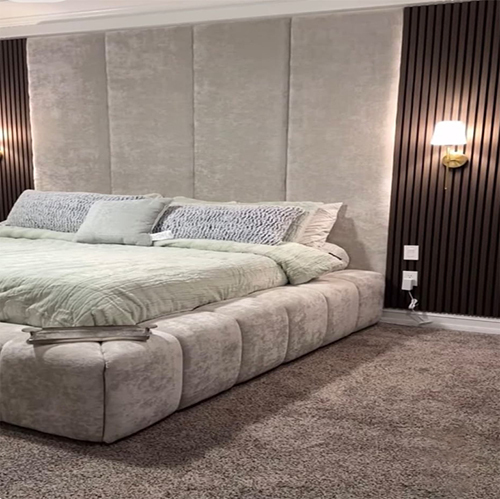 Designer Bed With Wall Matching Set
