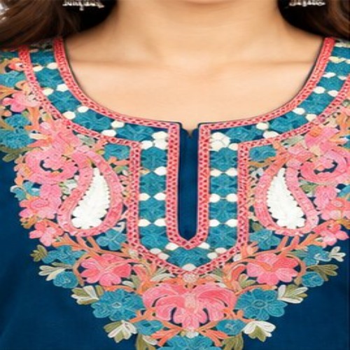 Nevy Blue Floral Embroidered Kurta Pant Set