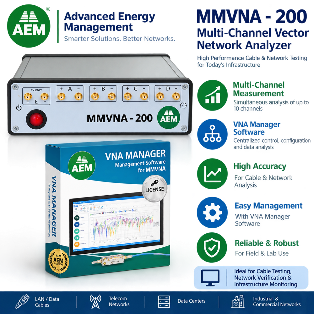 MMVNA-200 Mixed Mode Multi-Port Vector Network Pair with VNA Manager Software - Single Device