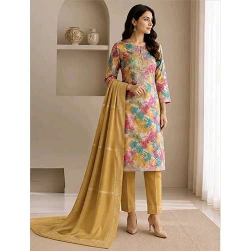 Womens Muti Colour Floral Printed Royan Fabric Kurtha Set With Dupatta
