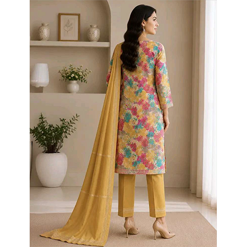Womens Muti Colour Floral Printed Royan Fabric Kurtha Set With Dupatta