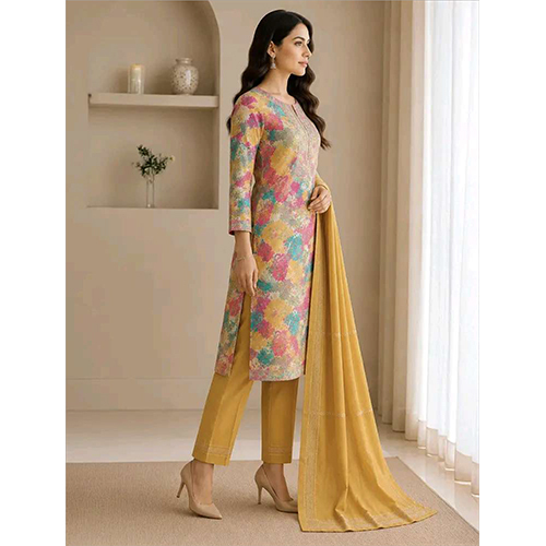 Womens Muti Colour Floral Printed Royan Fabric Kurtha Set With Dupatta