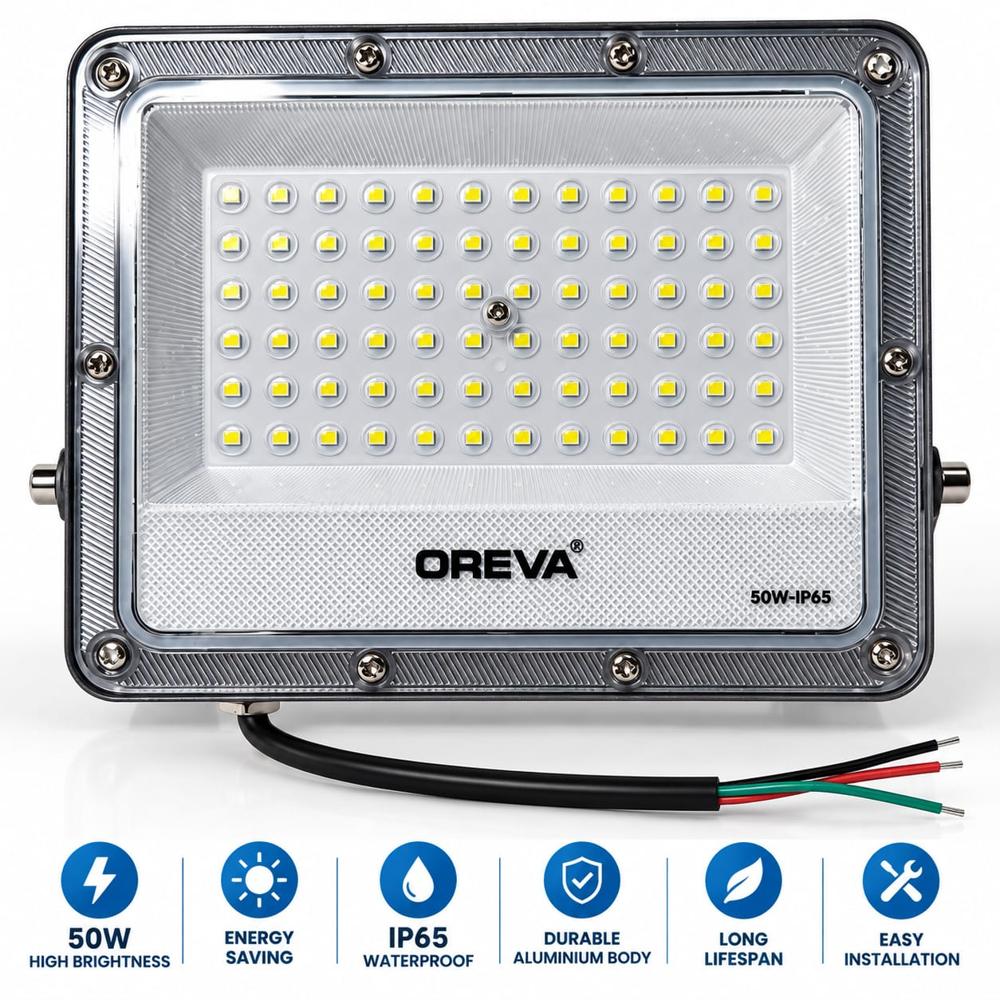 OREVA 50W LED Flood Light, Wall Light, High Power Lighting