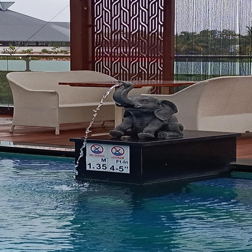 Frp Elephant Statue - Color: Black