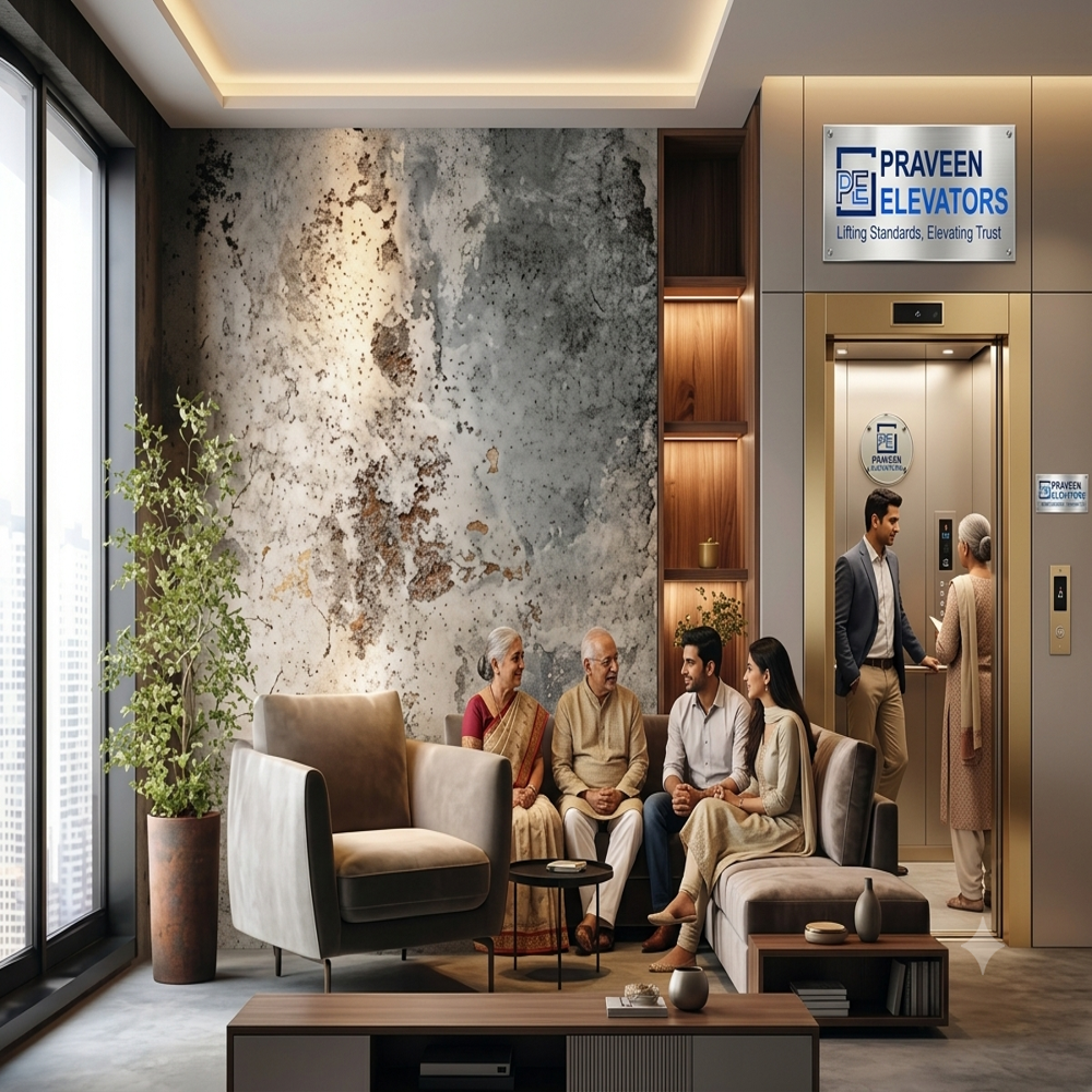 10-13 Persons Commercial SS Glass Passenger Elevator