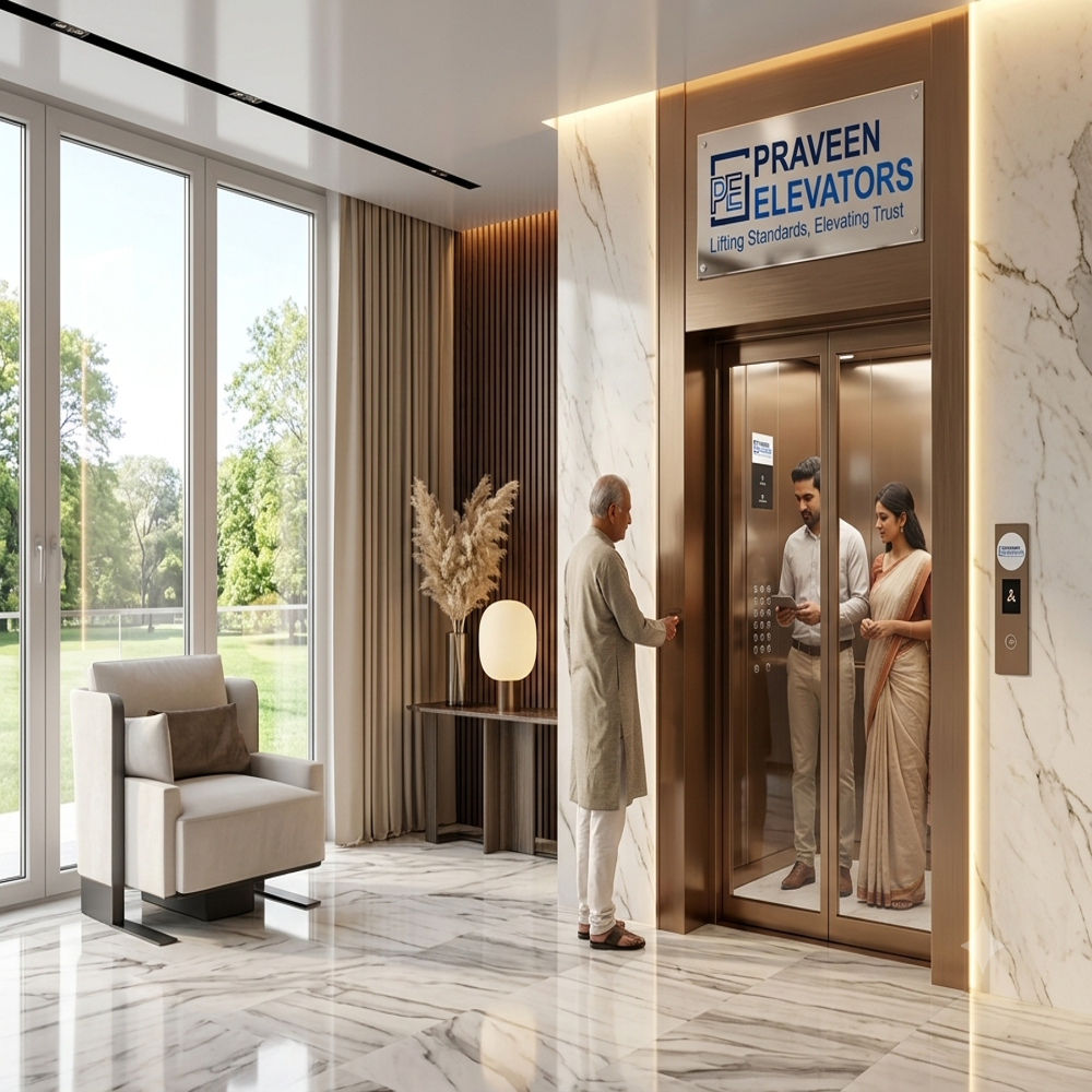 10-13 Persons Commercial SS Glass Passenger Elevator