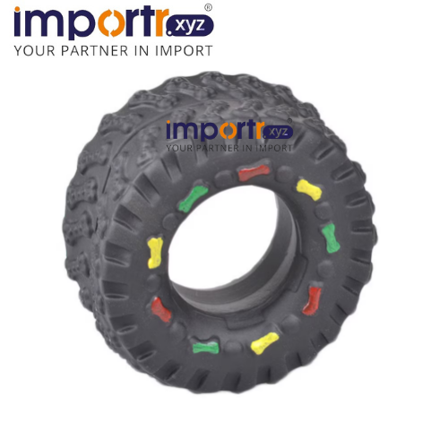 Tire Shape Squeaky Chew Pet Toy