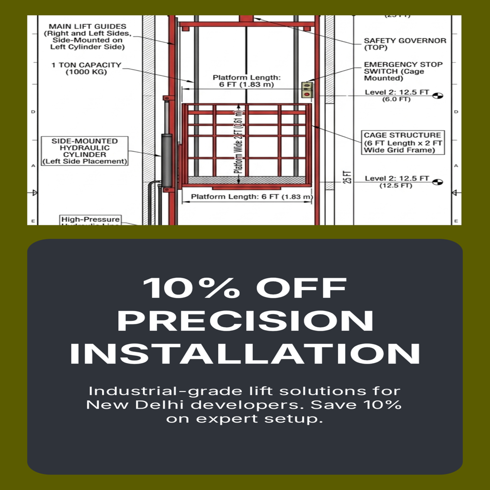 1 Ton Hydraulic Goods Lift For Warehouse 25-30 Height
